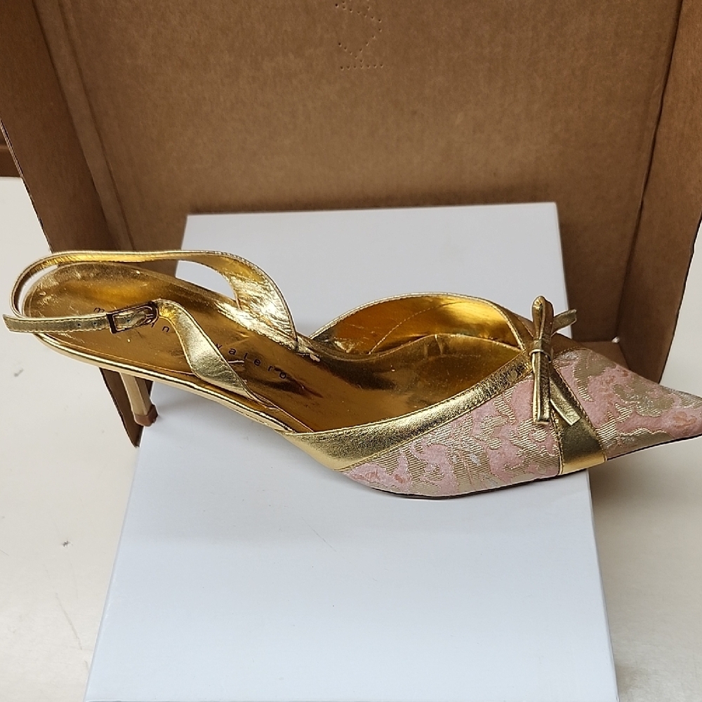Elegant Gold and Pink Women's Shoes - Picture 2 of 7